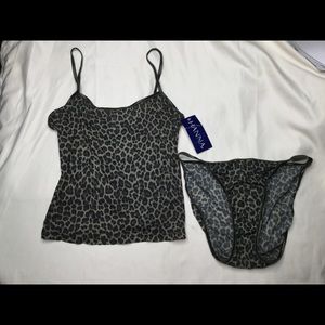 Hanna Olive Leopard Cami Tank & Bikini Panty